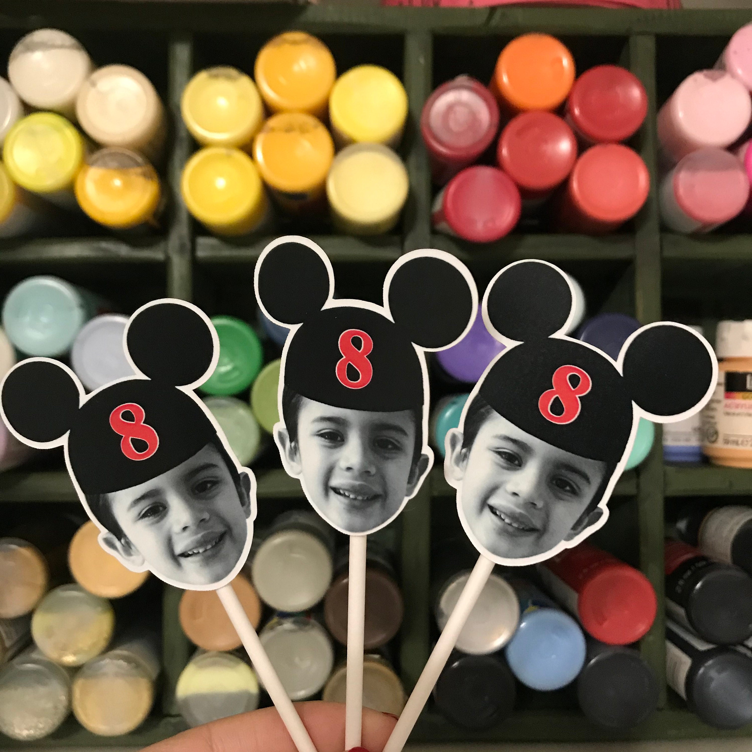 Mickey Mouse inspired cupcake toppers dessert toppers photo | Etsy