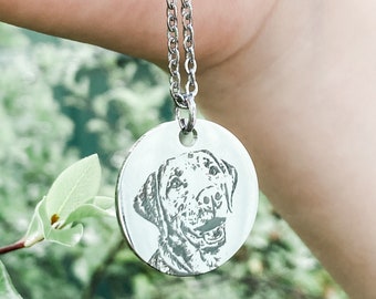 Custom Pet Portrait Necklace, Pet Portrait, Dog Portrait, Cat Portrait, Pet Memorial, Pet Necklace, Dog Christmas Gifts, Personalised Pet