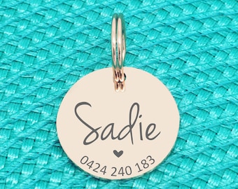 Rose Gold Dog Tag, Personalized Dog Name Tag, Cute Simple Dog Name Tag, Personalised, Dog Tag, Dog Tag, Dog ID Tag, Cute Dog Name Tag, Dog