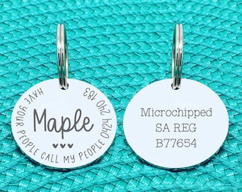 Personalised Dog Tag, Have Your People Call My People, Custom Dog Tag, Cute Dog Tag, Dog ID Tag, Microchipped Dog Tag, Council Dog Tag