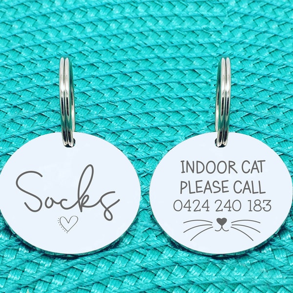 Personalised Cat Name Tag, Cat Collar Tag, Cat Tag, Cat ID tag, Small Cat Tag, Cat Tag Fish, Pet ID Tag, Funny Cat Tag, Cat Collar, Cat Gift