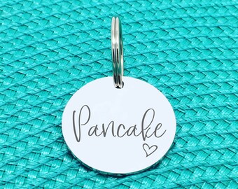 Cat Tag ID Tag Custom Cat Tag Personalized Cat Tag Cat Name Tag Cat Collar Cat ID Tag Cat Kitten Hand Made Engraved Cat Cat Gift Love