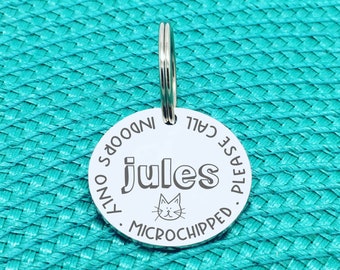 Personalised Cat Name Tag, Cat Tag, Cat Tag Collar, Cat, Engraved Cat Name Tag, Cat ID tag, Kitten Tag, Cute Cat Gift, Cat Lover, Cat Mom