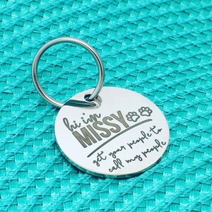 Personalized Dog Tag, Get Your People to Call My People, Engraved Dog Tag, Silver Dog Tag, Whippet, Custom Dog Collar, Dog Name Tag, Dog image 4