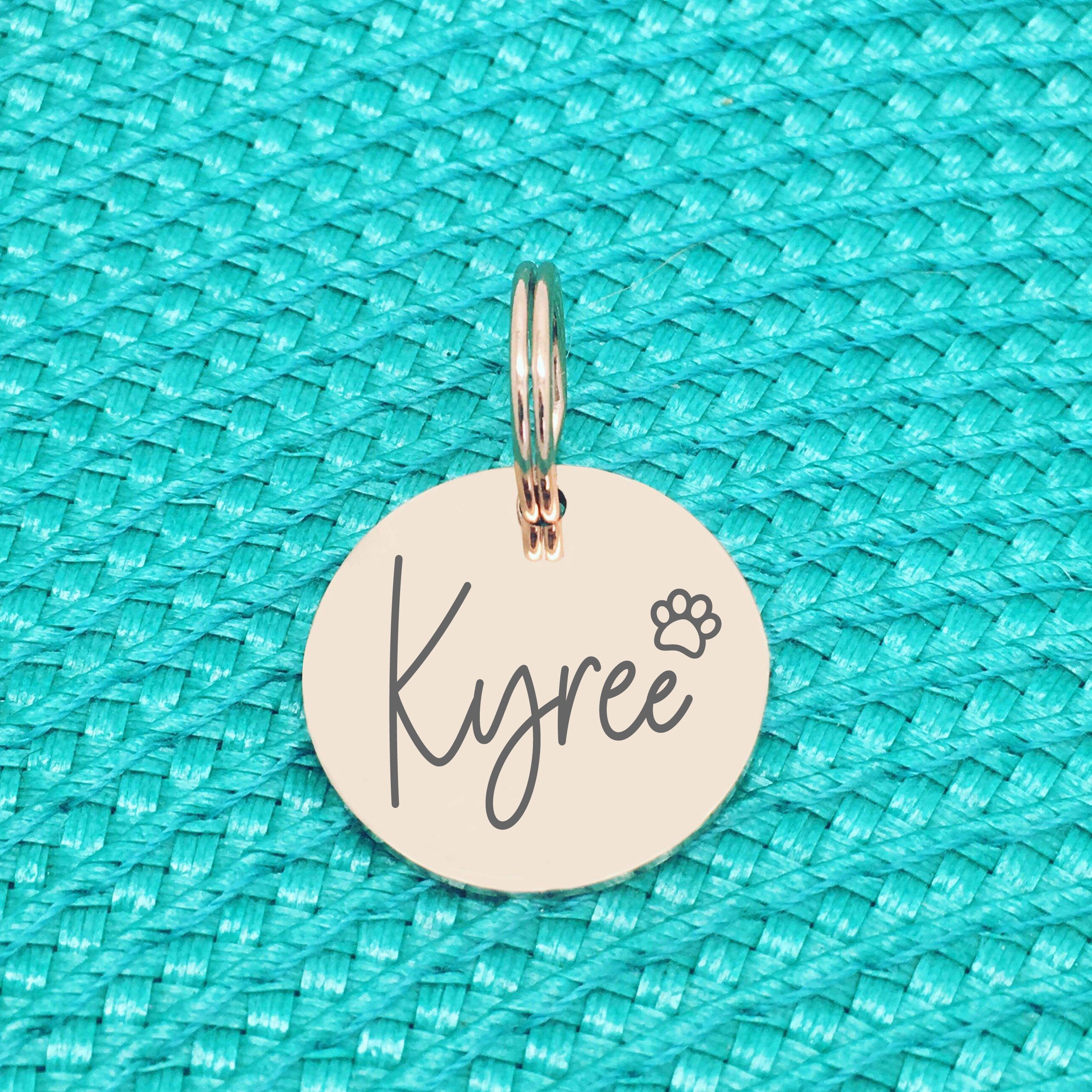 Rose Gold Dog Tag Personalized Dog Name Tag Cute Simple Dog Etsy