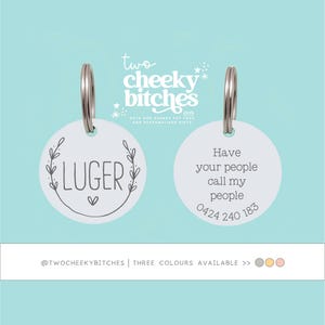 Personalised Dog Name Tag, Engraved Dog Tag for Large Dog, Cute Large Dog Name Tag, Small Pet ID Tag for Small Dog, Heart Personalised Dog
