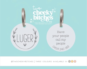 Personalised Dog Name Tag, Engraved Dog Tag for Large Dog, Cute Large Dog Name Tag, Small Pet ID Tag for Small Dog, Heart Personalised Dog