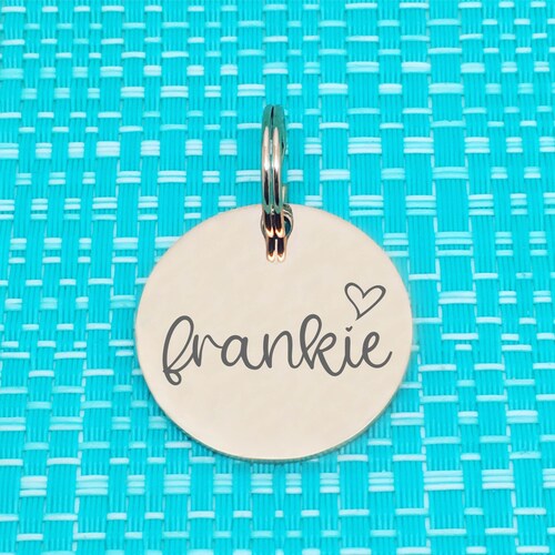 Rose Gold Dog Tag Personalized Dog Name Tag Cute Simple Dog Etsy