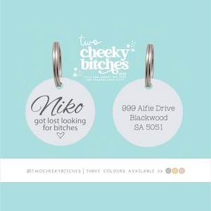 Got Lost Looking For Bitches, Personalized Dog Tag, Pet Tag, Dog Tag, Pet ID Tag, Custom Pet Tag, Engraved Dog Tag, Silver, 316 Stainless