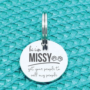 Personalized Dog Tag, Get Your People to Call My People, Engraved Dog Tag, Silver Dog Tag, Whippet, Custom Dog Collar, Dog Name Tag, Dog image 3