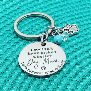 Personalised Keychain Keyring, Best Dog Mum Ever, Dog Lovers, Dog Gift, Cute Dog, Crazy Dog Mom, Dog Mum, Dog Mom Gift, Gift from Dog image 1