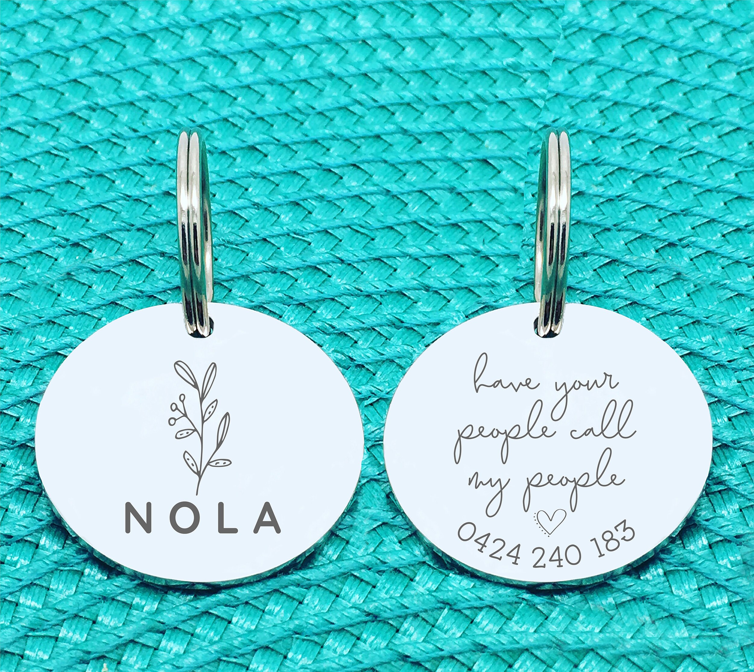 Cute Floral Dog Tag Have Your People Call My People Personalized Dog Tag Funny Dog Tag Cute Dog Tag Custom Pet Tag Dog Collar Tag Etsy