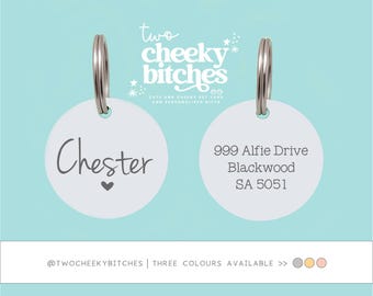 Personalized Dog Name Tag, Cute Simple Dog Name Tag, Personalised Pet Dog Cat ID Tag, Engraved Silver Dog Tags, Cute Cat Name Tag