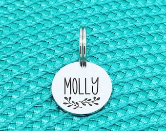 Cute Personalised Dog Name Tag, Cute Simple Dog Name Tag, Personalised Pet Dog Cat ID Tag, Engraved Silver Dog Tags, Cute Cat Name Tag