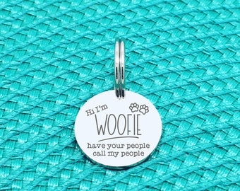 Personalized Dog Tag, Have Your People Call My People, Engraved Dog Tag, Silver Dog Tag, Whippet, Custom Dog Collar, Dog Name Tag, Dog tag