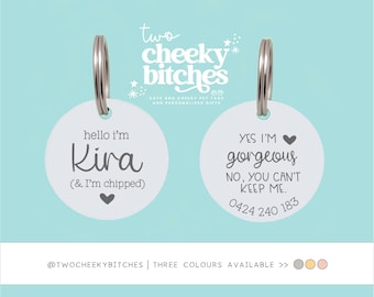 Yes I'm Gorgeous Pet ID Tag, Personalized Dog Tag, Funny Dog Tag, Cute Dog Tag, Rose Gold Dog Tag, Large Dog Tag, Custom Pet Tag, Dog Collar