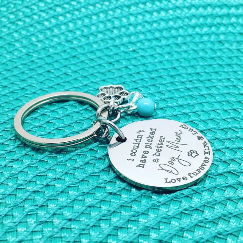 Personalised Keychain Keyring, Best Dog Mum Ever, Dog Lovers, Dog Gift, Cute Dog, Crazy Dog Mom, Dog Mum, Dog Mom Gift, Gift from Dog image 7