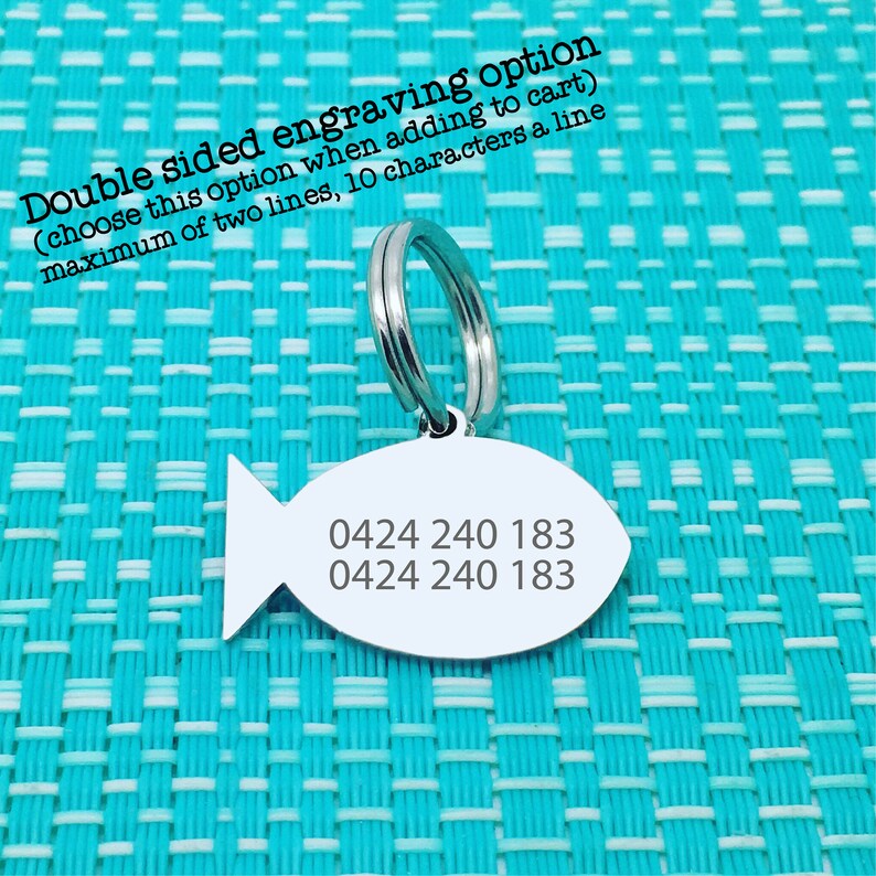 Cat ID Tag Personalized Cat Name Tag Engraved Cat ID Tag Etsy