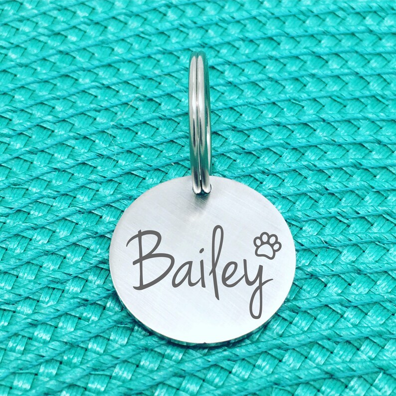 Matte Finish Personalized Dog Name Tag Cute Simple ID Tag Etsy Australia
