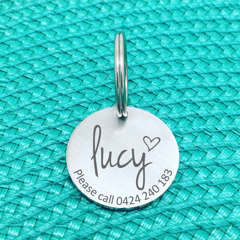 Personalised Dog Tag, Custom Dog Tag, Dog ID Tag, Personalized Dog, Rescue Dog, Engraved Dog Tag, Dog Collar Tag, Dog Name Tags, Cat Tag image 5