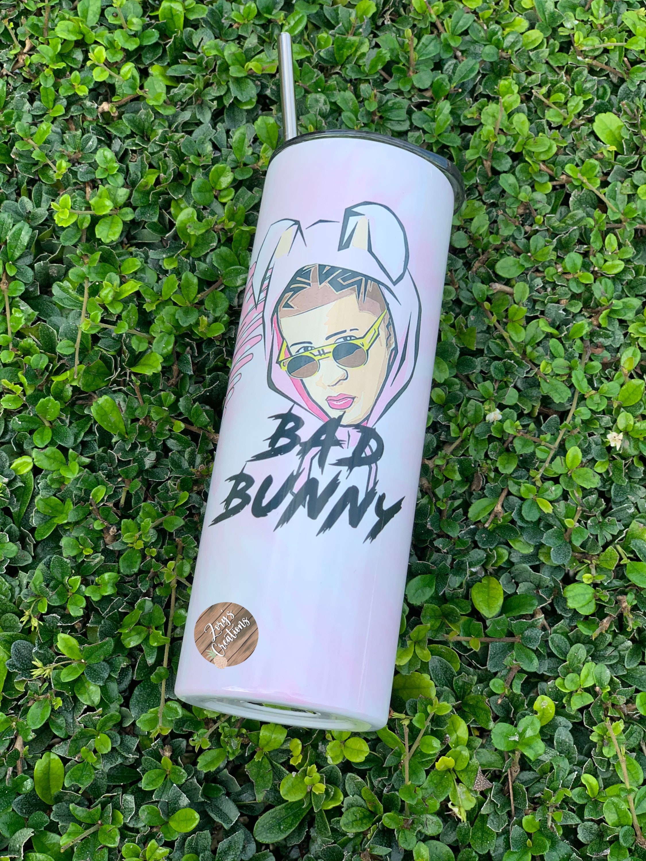 Home & Living skinny tumbler 20 oz Bad Bunny Custom tumbler 20 oz