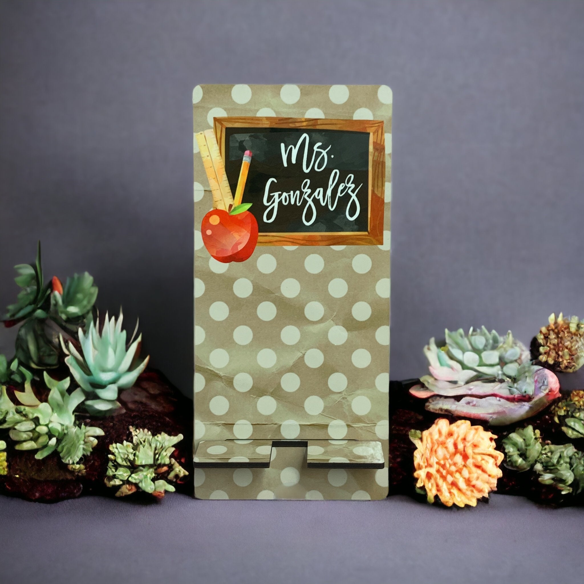 Custom Teacher Gift- Teacher Cell phone Stand- Personalized Teacher Gift- Charger Stand Gifts for Boss-Personalized Mobile Desk Accessories