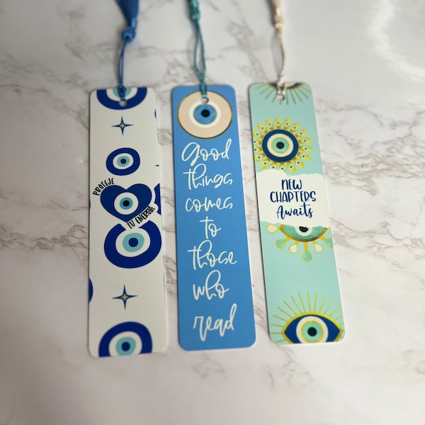 Evil eye Bookmark- Original Handmade Book Accessories- Protect Your Energy Bookmark- Gifts for Book Lovers- Evil Eye Nazar Bookmark