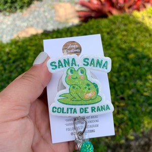 Sana Sana Colita De Rana Badge Reel-Medicine Jar Badge Reel-Frog Badge Reel-Vapor Rub Badge Holder- Latino Badge Reels