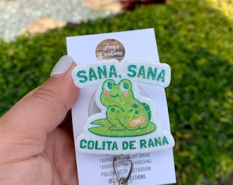 Sana Sana Colita De Rana Badge Reel-Medicine Jar Badge Reel-Frog Badge Reel-Vapor Rub Badge Holder- Latino Badge Reels