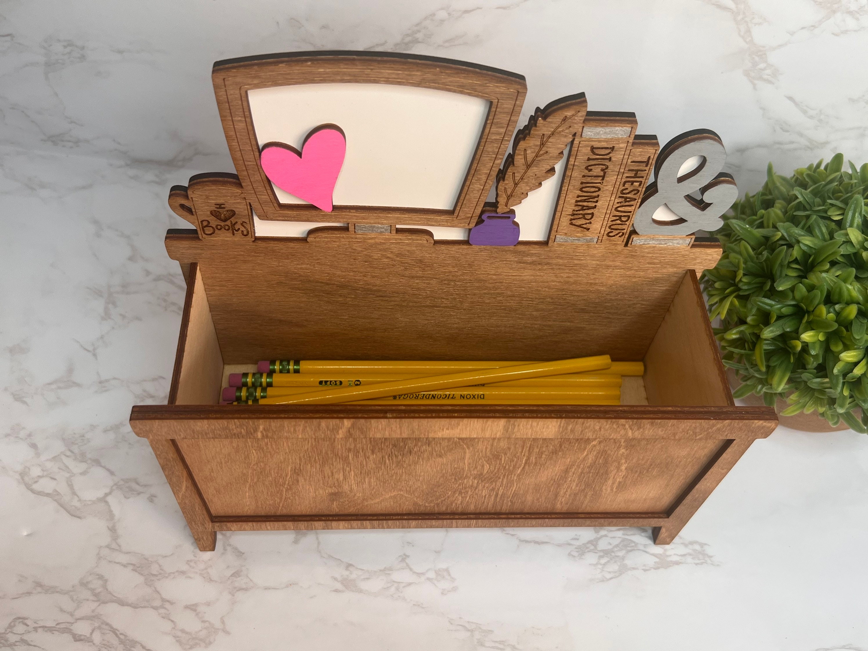 Teacher Wooden Pencil- Teacher Appreciation Gift- Wooden Pencil Holder ...