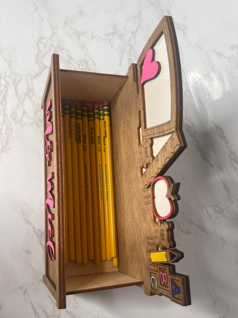 Teacher Wooden Pencil- Teacher Appreciation Gift- Wooden Pencil Holder ...