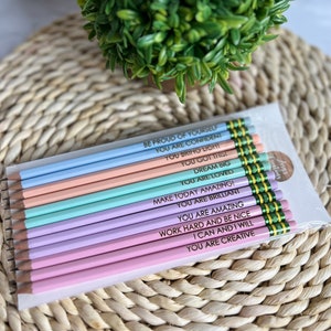 Affirmations Pencils- Motivational Pencils-Gift Set- Back To School Pencils-Positive Words