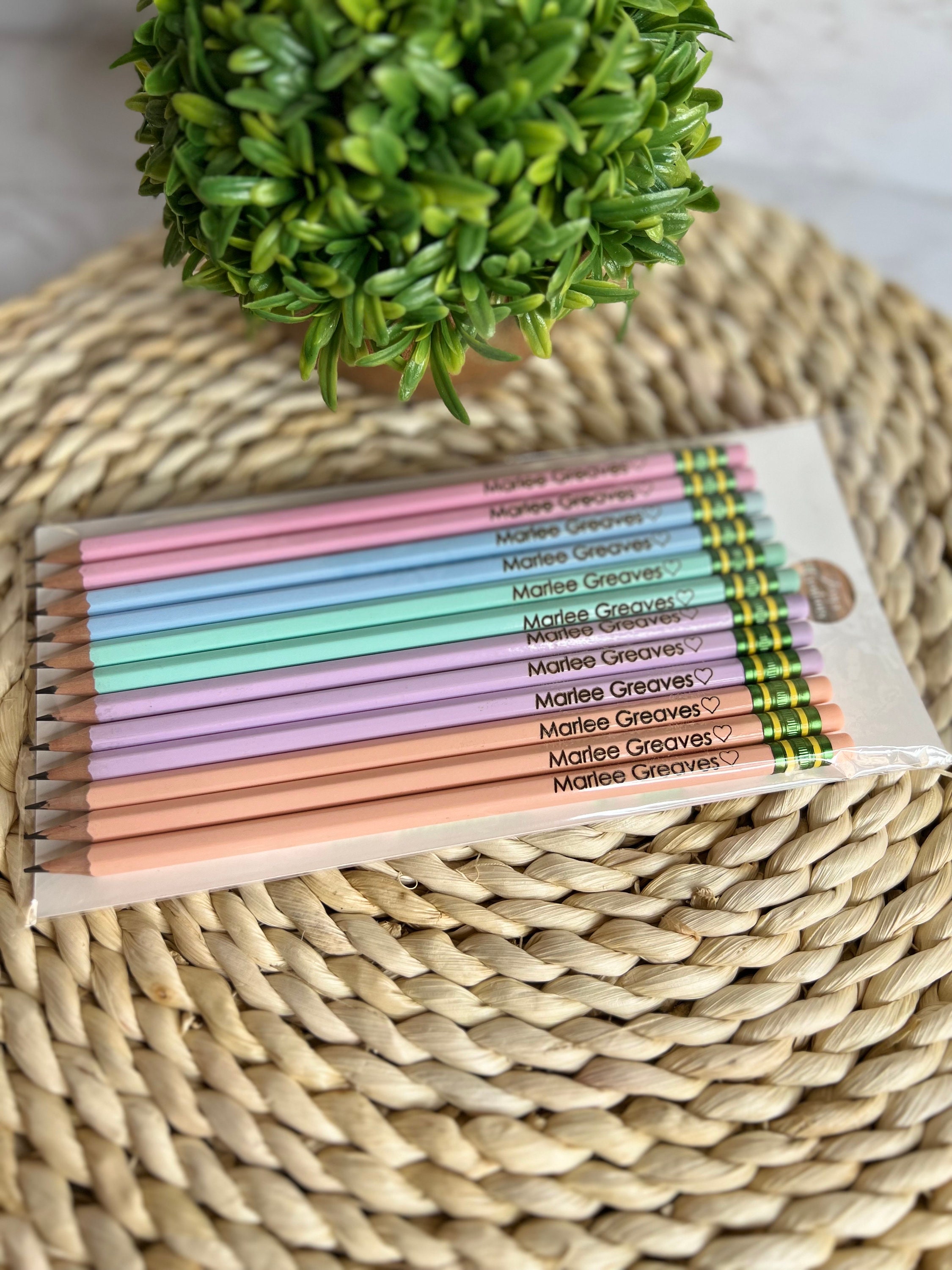 Engraved Pencils Name Pencils Ticonderoga-Engrave Your Name Pencil Set-Back to School-Personalized #2 Pencils-Teacher Gift