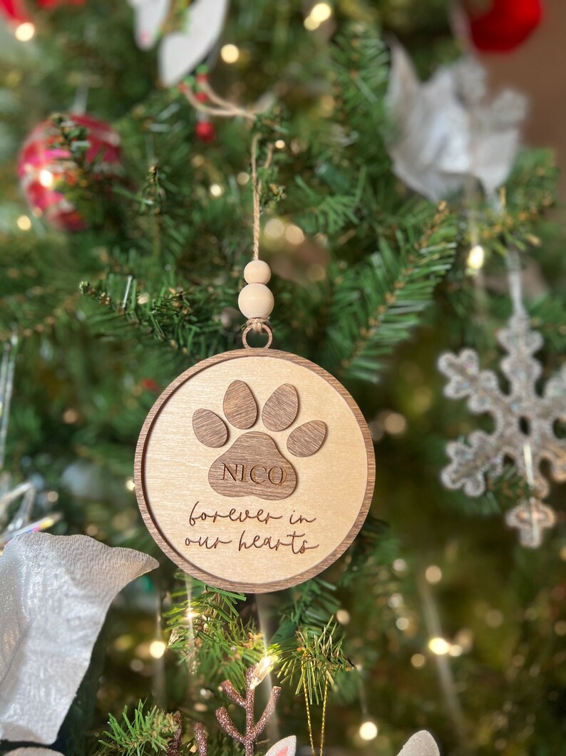 Pet Memorial Ornament Dog Christmas Ornament Custom Etsy