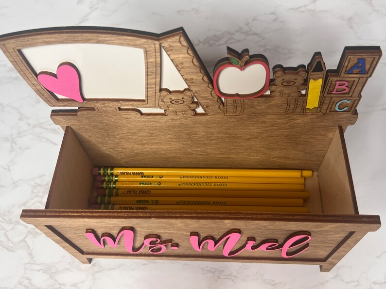Teacher Wooden Pencil- Teacher Appreciation Gift- Wooden Pencil Holder ...