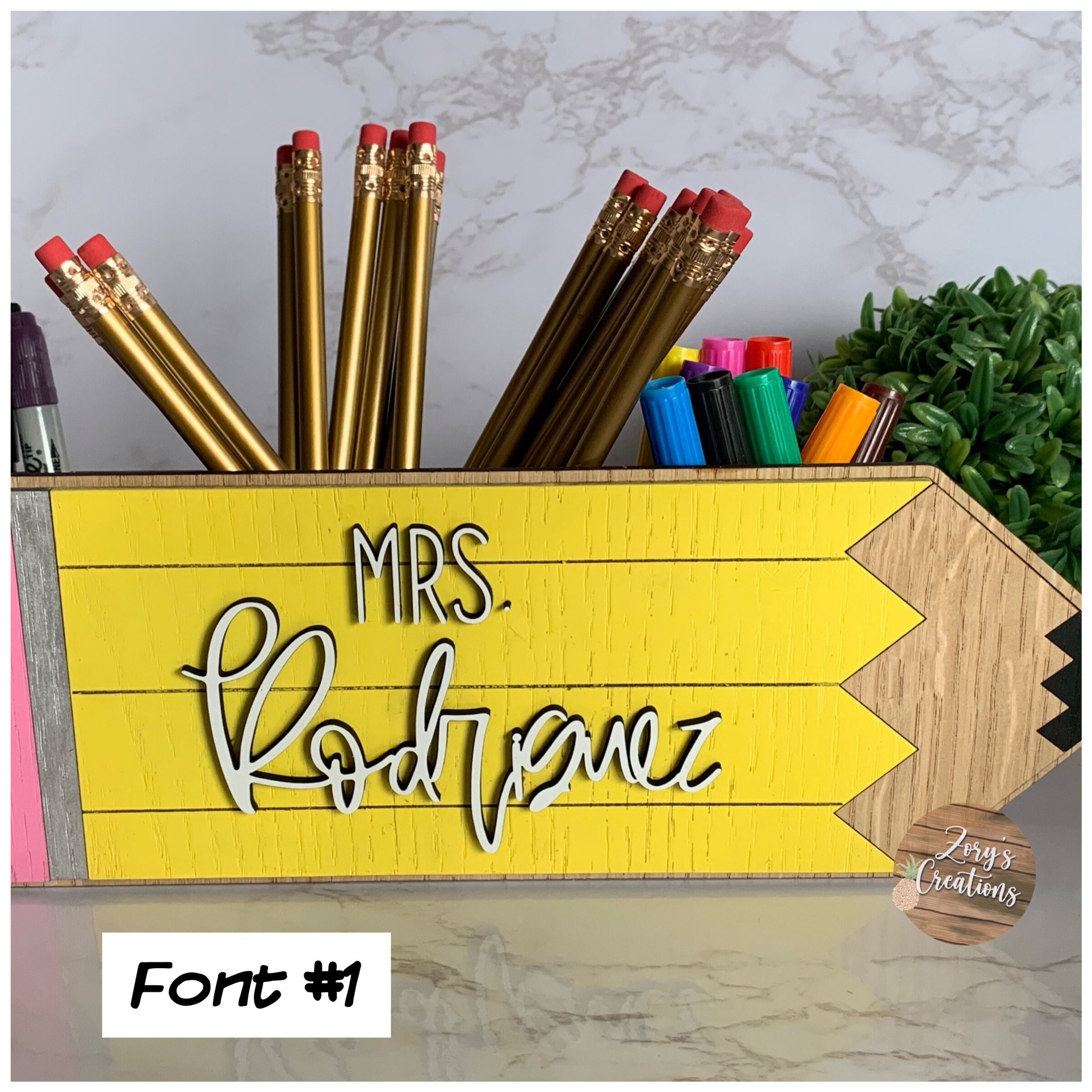 Teacher Wooden Pencil- Teacher Appreciation Gift- Wooden Pencil Holder ...