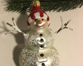 Hand Blown Snowman Etsy