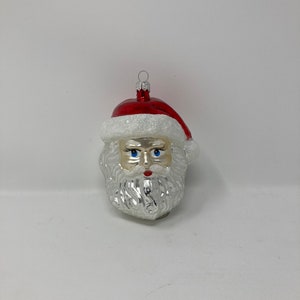 Santa's hoofd-glas kerstornamenten, traditioneel Pools glas, handgeblazen, handgeschilderd, kerstornamenten.