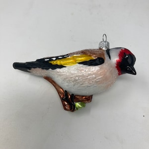 4.75" Bird - Glass Christmas Ornaments, Traditional Polish Glass Hand Blown ,Hand-Painted, Art Glass, Christmas Tree Decoration