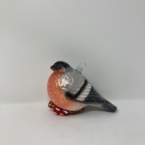4.5 &quot;Bird - Glass Christmas Ornaments, Traditional Polish Glass, Hand Blown ,Hand-Painted, Art Glass, Christmas  Decoration