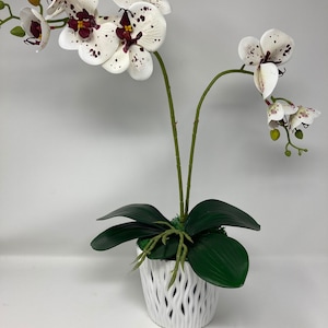 21&quot;Artificial Orchid Arrangement, Artificial Flowers, Rubberized Orchid, Floral Arrangements,Luxury Silk- RubberButterfly Orchid, Home Decor