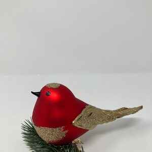 6.5" Bird - Glass Christmas Ornaments, Traditional Polish Glass, Hand Blown ,Hand-Painted, Art Glass, Christmas Tree Decoration