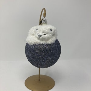 Kitten on a wool yarn - Glass Christmas Ornaments, Traditional Polish Glass, Hand Blown ,Hand-Painted, Christmas Decor, Christmas Tree,