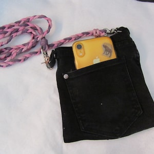 Handytasche  / Schultertasche für Handy/ Handytasche mit Schulterkordel,Jeans Upcycling