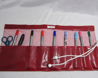 Pen roll-- extra high-suitable for Tombow Dual Brush Pens* Brush roll/crochet neck bag
