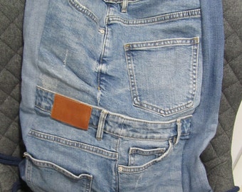Turnbeutel-Rucksack-Jeans Upcycling*Jeanstasche*  2 in 1