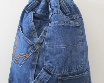 Turnbeutel-Rucksack-Jeans Upcycling*Jeanstasche*  2 in 1