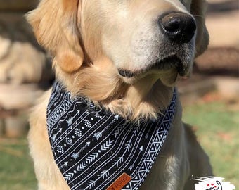 Black Arrows Handmade Tie Up Dog Bandana