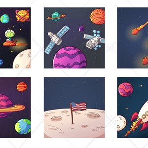 Space Backgrounds Clip Art, Outer Space Backgrounds, Space and Planets, Educational Science Clipart