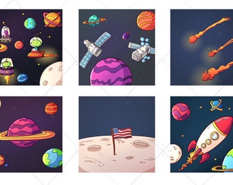 Space Backgrounds Clip Art, Outer Space Backgrounds, Space and Planets, Educational Science Clipart